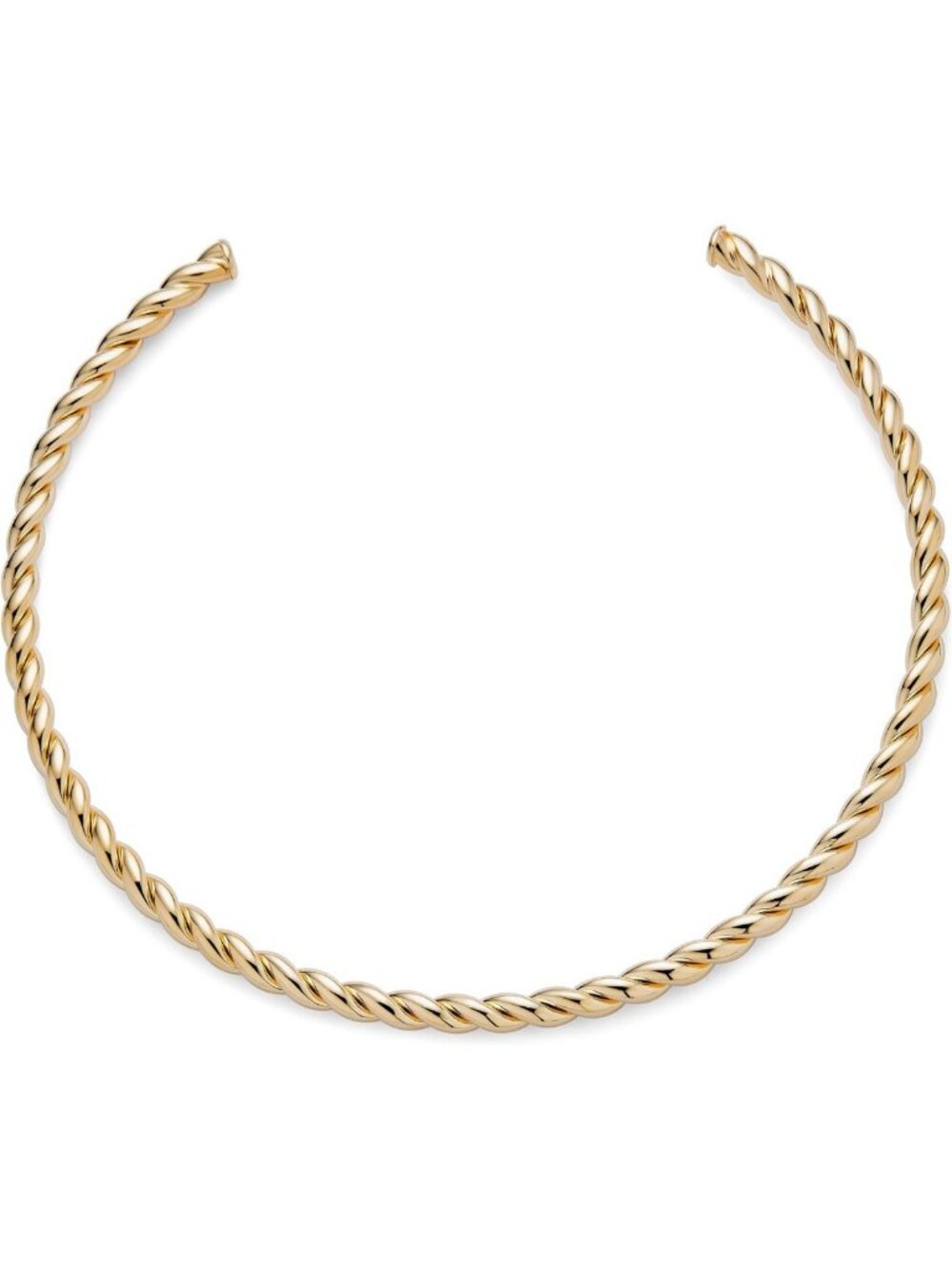 Elegant Twist Braid Rope Choker Necklace - 14K Gold Plated, Classic Collar Style